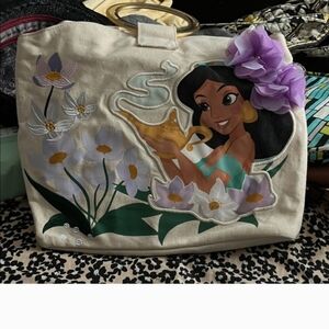 Disney Jasmine Cream and Purple Tote Bag